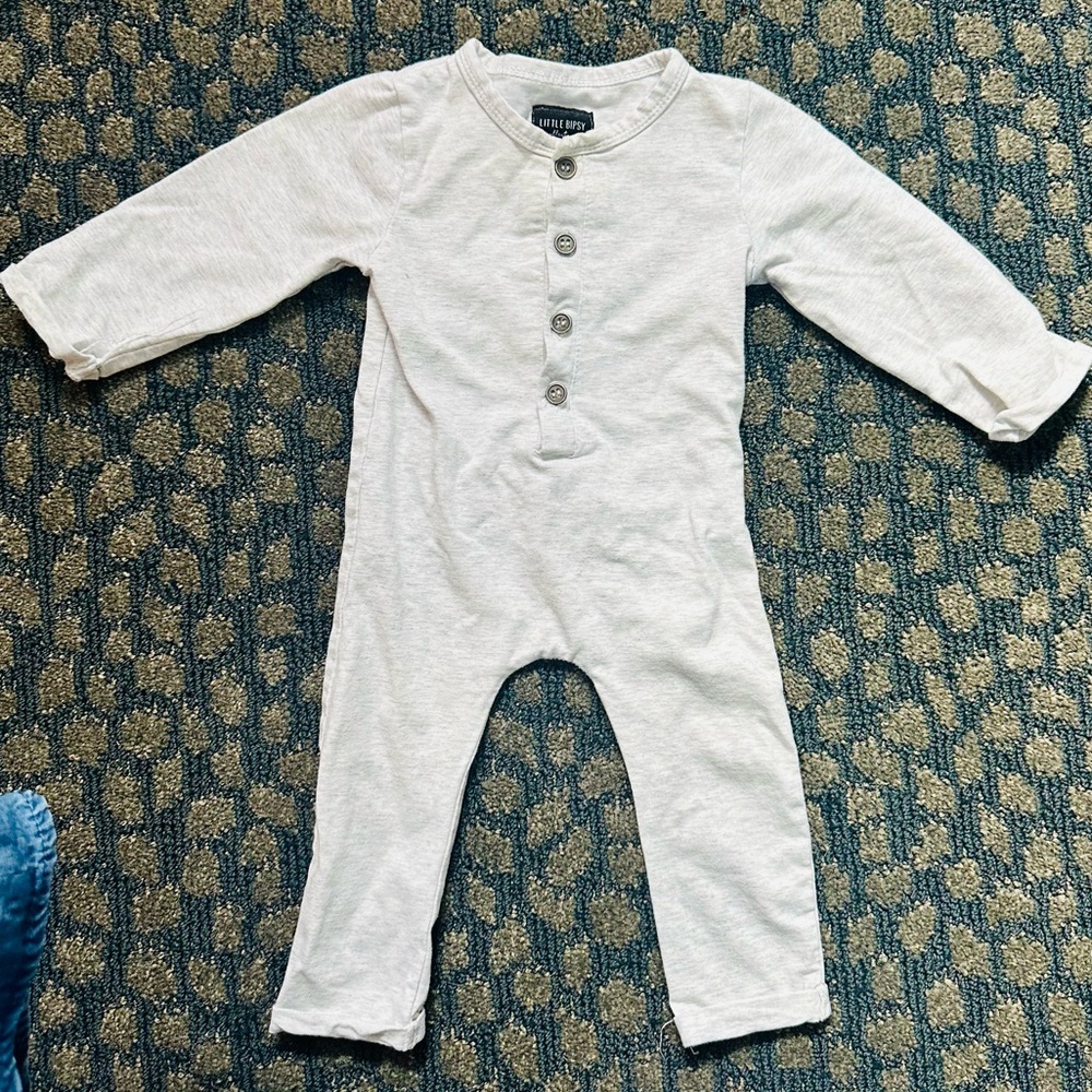 Little Bipsy Cream Baby Jumpsuit